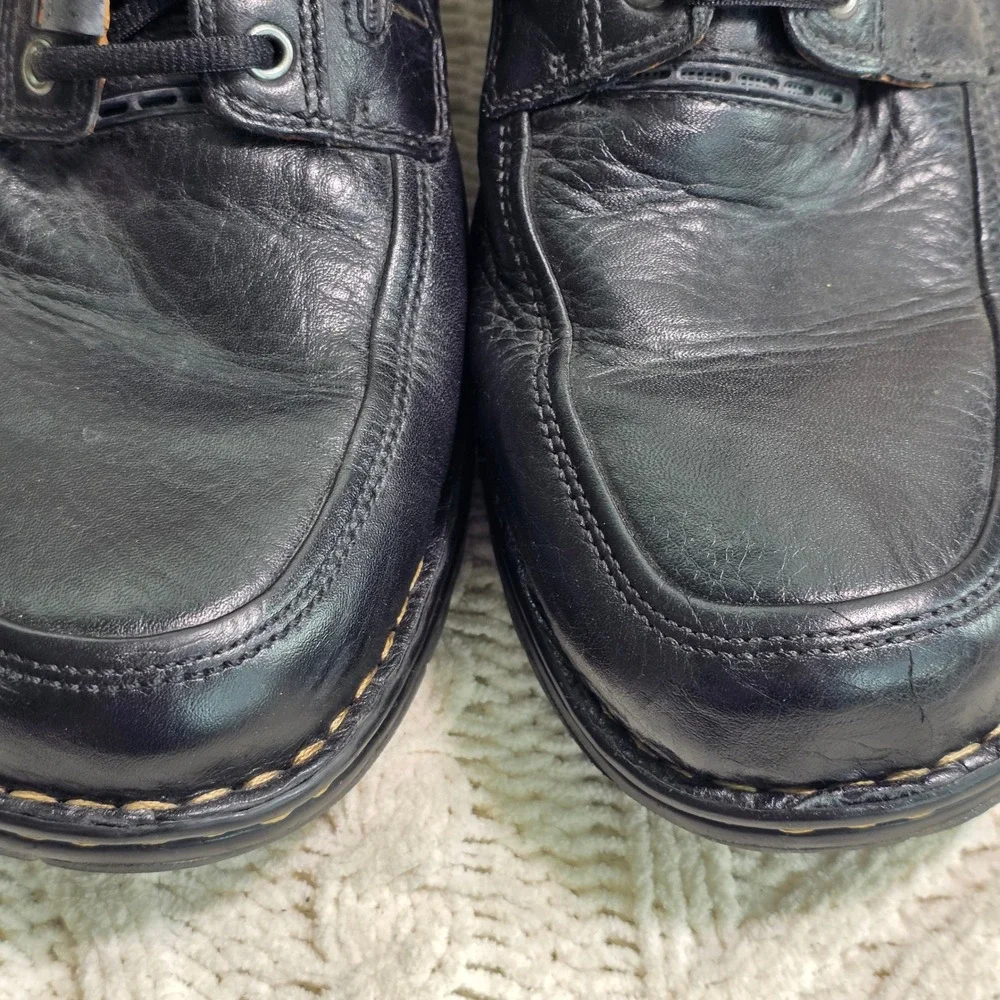 Clarks Unstructured Un.Bend Black Pebbled Leather Lace Up Oxfords Shoes Men 12 M